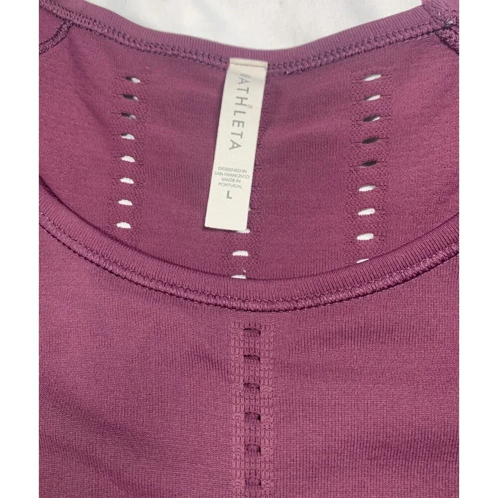 Athleta With Ease Top L Spiced Cabernet Burgundy - Picture 2 of 8